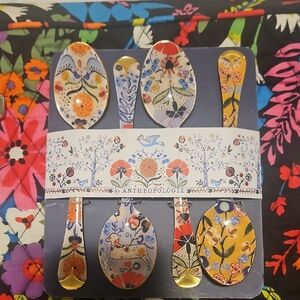 Anthropologie Multicolor Floral Spoon Set